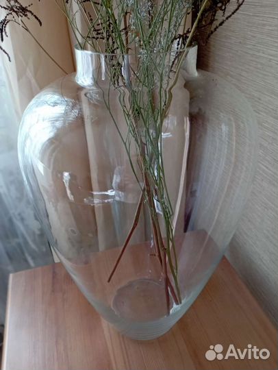 Ваза напольная высокая стекло