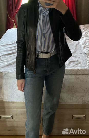 Натуральная кожанная куртка женская XXS