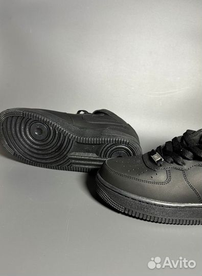 Кроссовки Nike Air Force 1 Mid Black Люкс