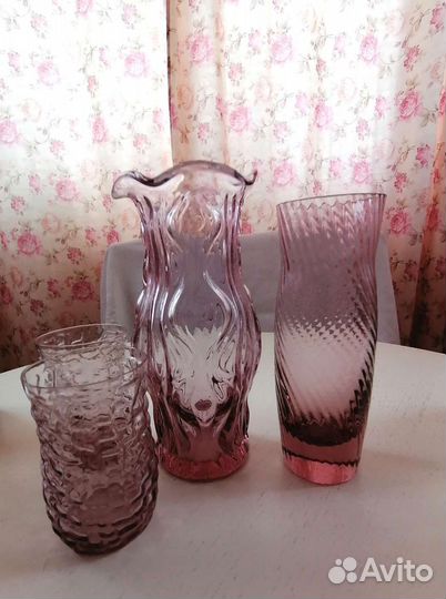 Ваза цветное стекло СССР