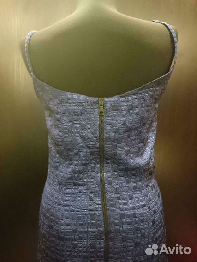 Синее коктейльное платье