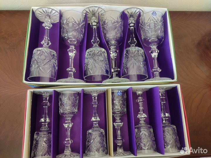 Хрустальные фужеры гусь хрустальный,рюмки новое
