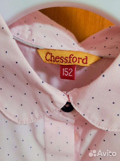 Блузка рубашка розовая 152