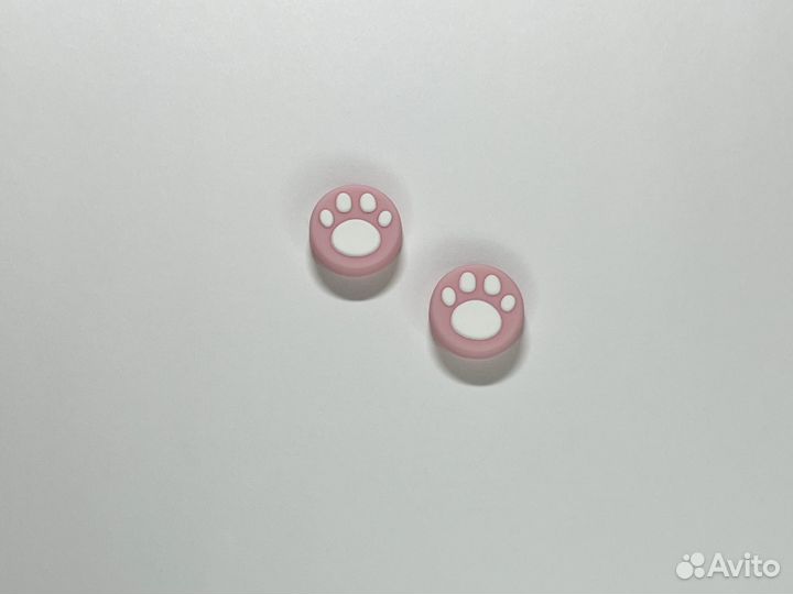 Накладки на стики для Switch - Лапки(Розово-Белые)