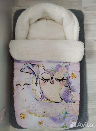Зимний конверт в коляску на овчине