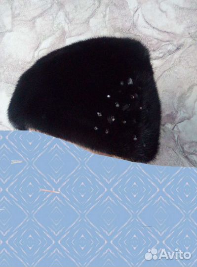 Шапка норковая женская черная