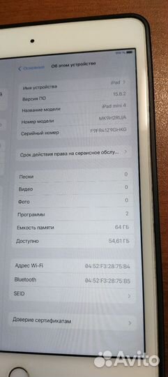 iPad mini 4 64gb