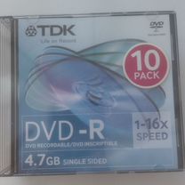 Диски для записи DVD-R 10шт