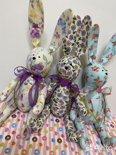 Зайка Мишка текстильный тильда ручной работы Новый