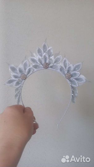 Ободок Корона Диадема Снежинка Льдинка