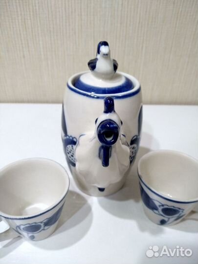 Сервиз кофейный Гжель Петушок