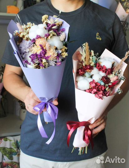 Букеты на 1 сентября из сухоцветов