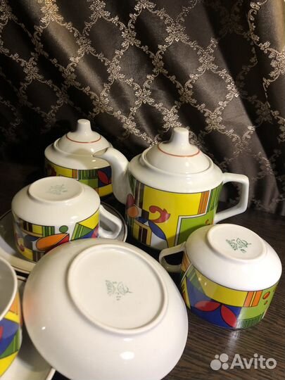 Сервиз чайный СССР Малевич,Коралл, дулево