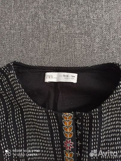 Платье для девочки Zara с вышивкой Индия Хлопок
