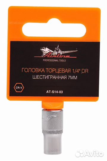 Airline AT-S14-03 Головка торцевая 1/4 DR шестигра