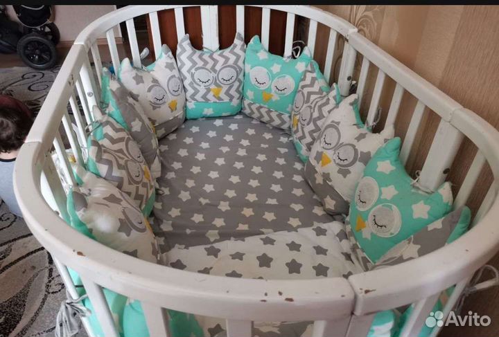 Бортики в детскую кроватку 12 подушек