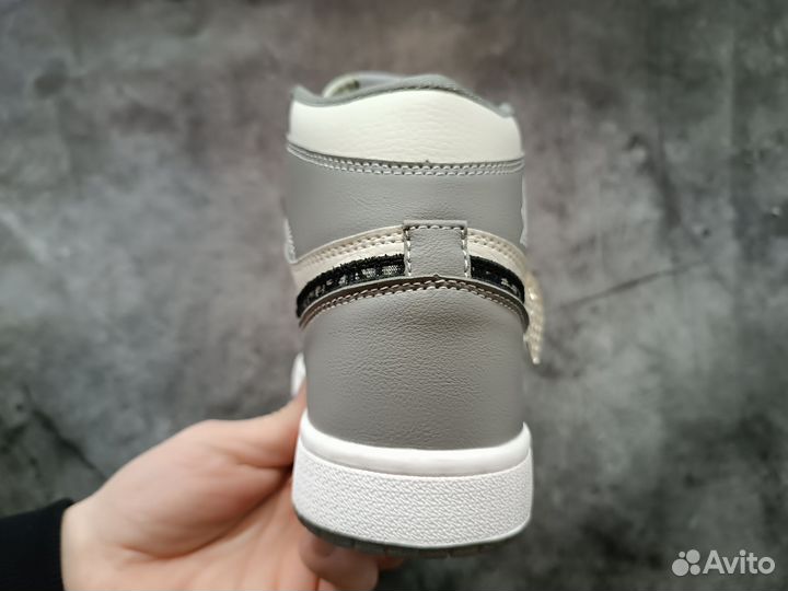 Кроссовки кеды Nike air Jordan Dior grey