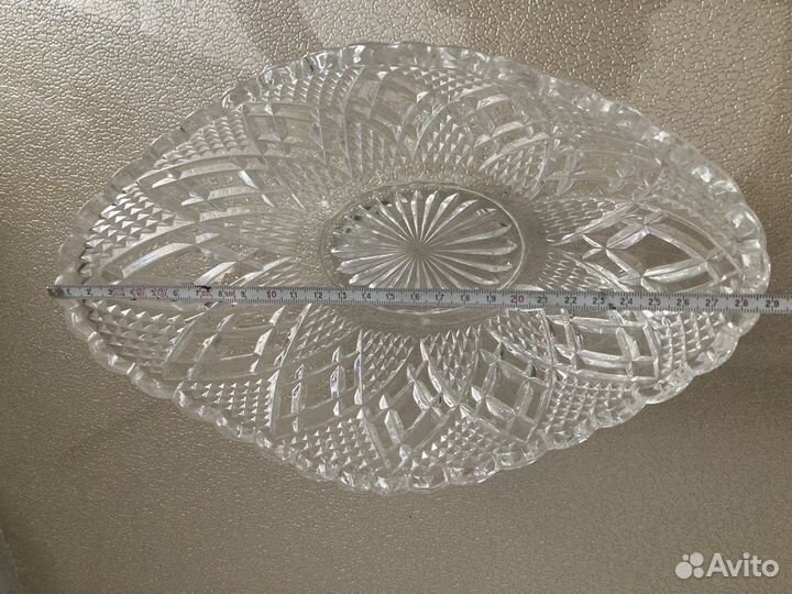 Хрустальная ладья СССР, 28 см х 18,5 см