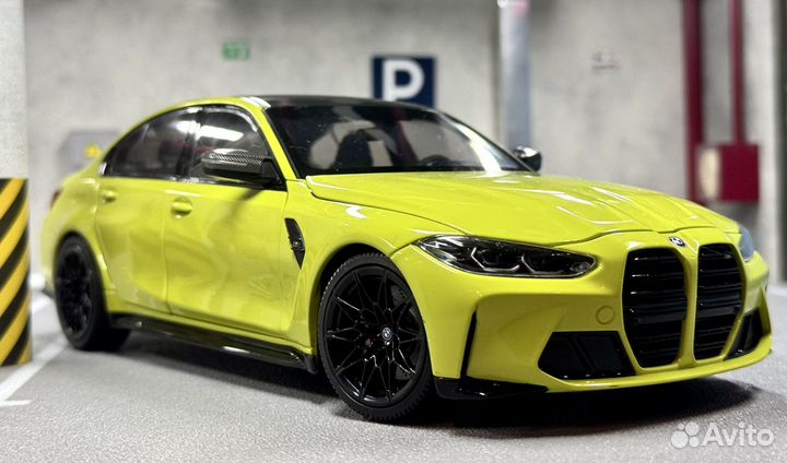 Модель Bmw M3 G80 2020 Yellow Minichamps 1:18