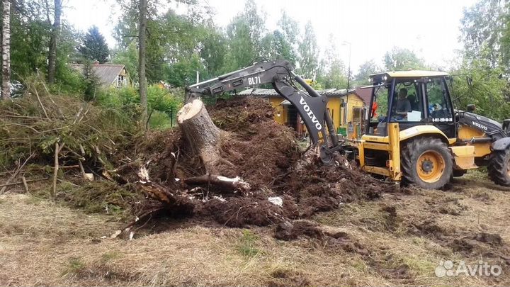 Чистка участка спил деревьев