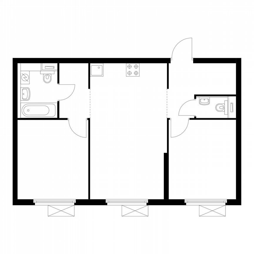 2-к. квартира, 58,4 м², 5/28 эт.
