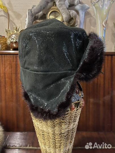 Шапка ушанка норка натуральная кожа