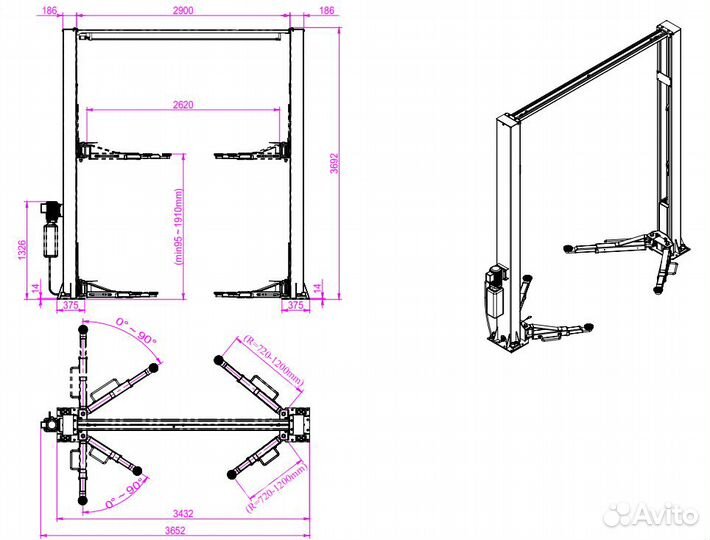 Подъемник автомобильный гидравлический