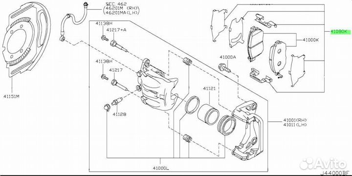 Планка монтажная тормозных колодок под заказ С япо
