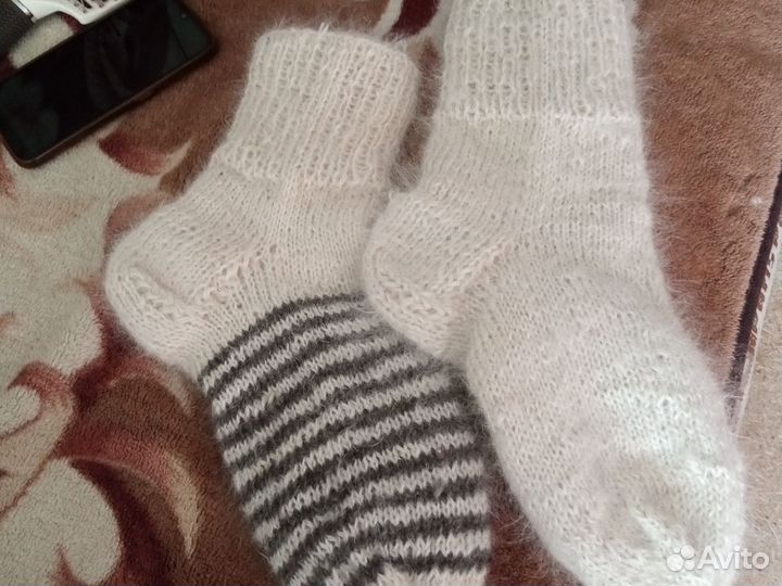 Носки шерстяные вязаные