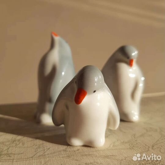 Семья пингвинов лзфи / пингвин СССР фарфор