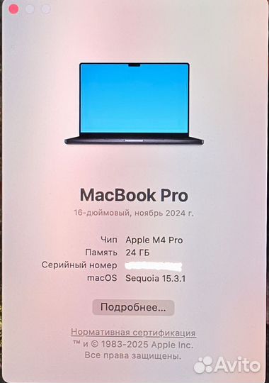 Macbook Pro 16 M4Pro 24/512