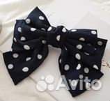 Заколка Bradex AS1027 Бант в горошек т/синий-белый