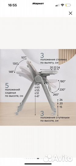 Стульчик для кормления happy baby