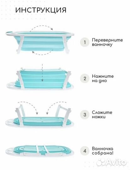 Детская ванночка для купания складная