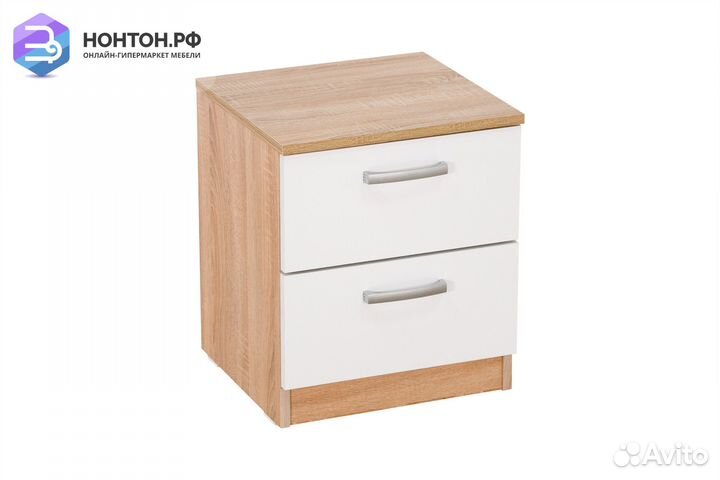 Тумба прикроватная Лотос дуб сонома / белый глянец