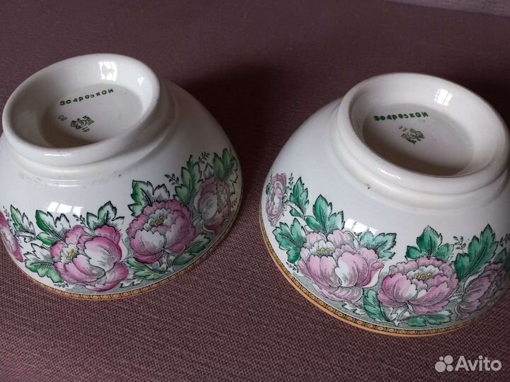 Салатник с цветочным декором, фаянс