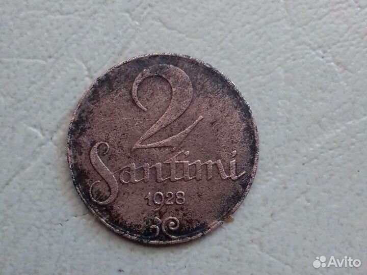 2сантима 1928 Латвия