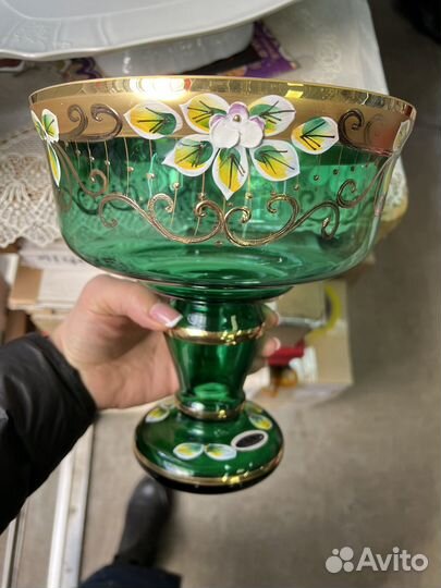 Хрустальная ваза богемия