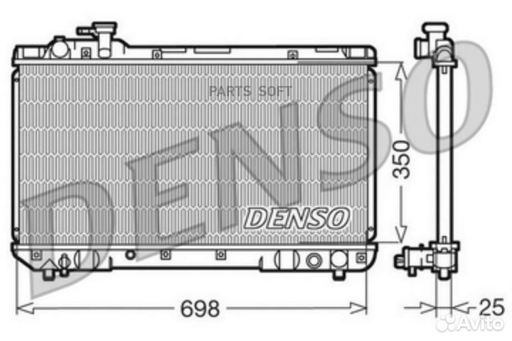 Радиатор 698x350 toyota Rav4 2.0 94-00