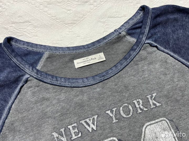 Лонгслив серо-синий Abercrombie&Fitch р.L