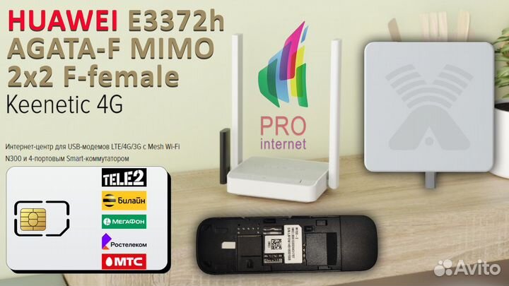 Роутер keenetic 4G huawei E3372h-320 agata mimo