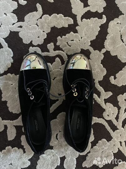 Ботинки zara basic 37 бархатные
