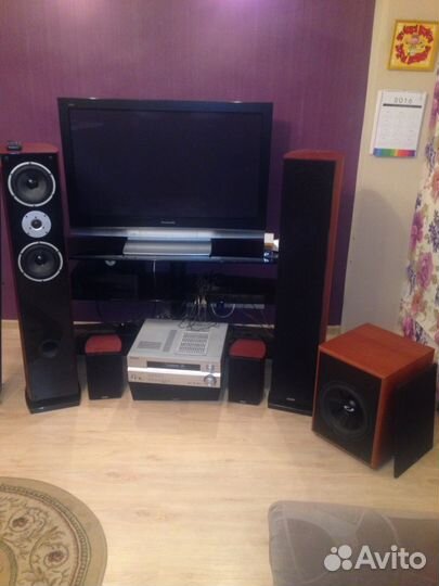 Музыкальный центр, ресивер, сабвуфер, колонки