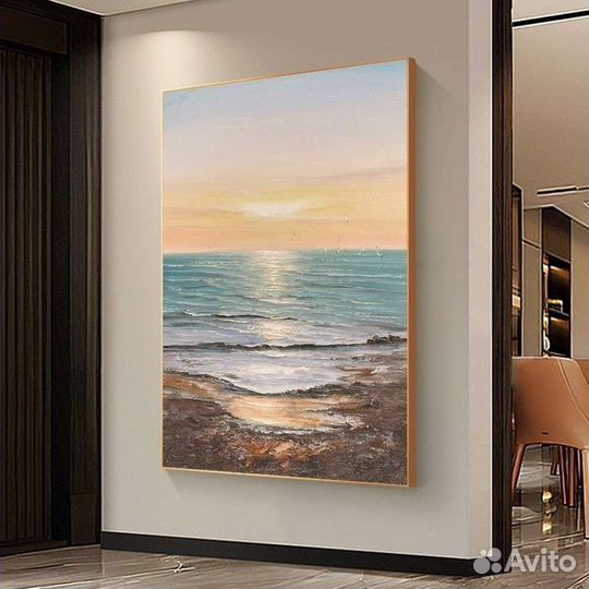 Большая картина Закат в море Картина на холсте