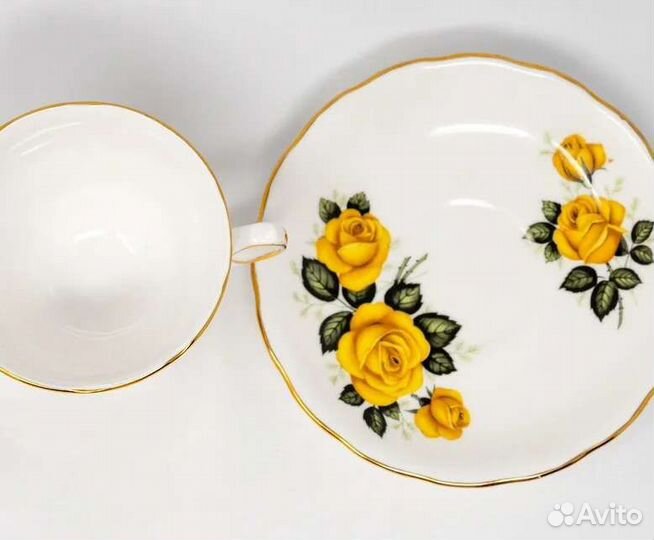 Чашка Роял Вэйл, жёлтые розы, винтаж, Англия