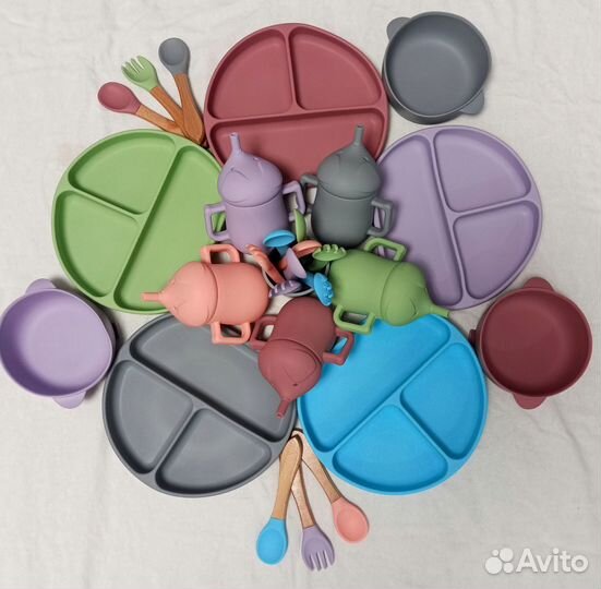 Силиконовая детская посуда