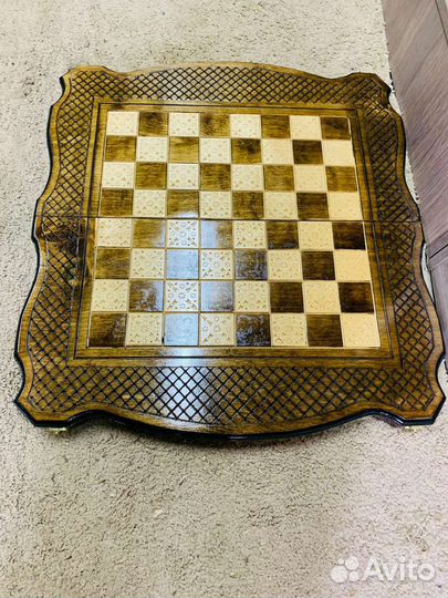 Шахматы нарды шашки 3 в 1 ручной работы