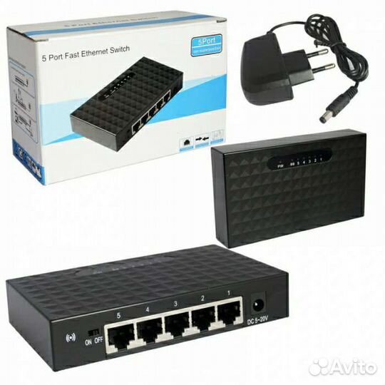 Коммутатор сетевой 5-ти портовый RE-505 (5Port Ent