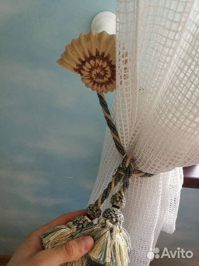 Рулонные шторы и шторы 2 шт в комплекте