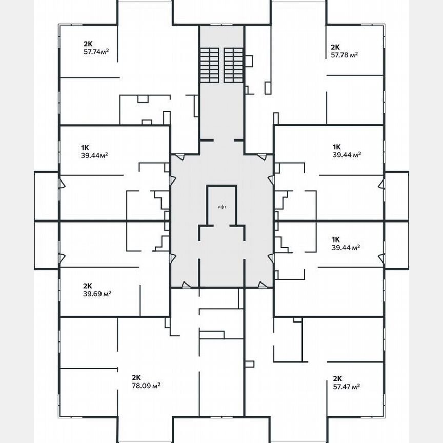 1-к. квартира, 49,6 м², 2/9 эт.